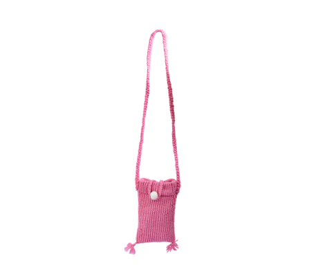 Pink Knitted Crossbody bag